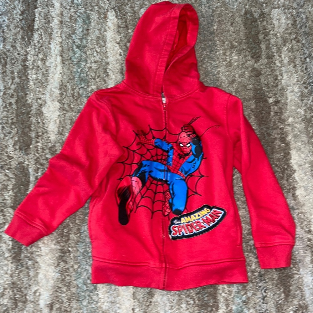 Marvel Spider-Man zip up hoodie sweatshirt w spider-Man logo on front in red sz7